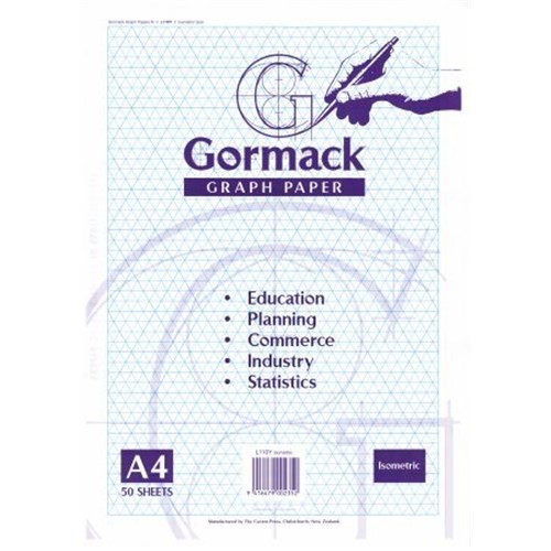 Gormack Isometric Blue Grid A4 Graph Pads 50 sheets